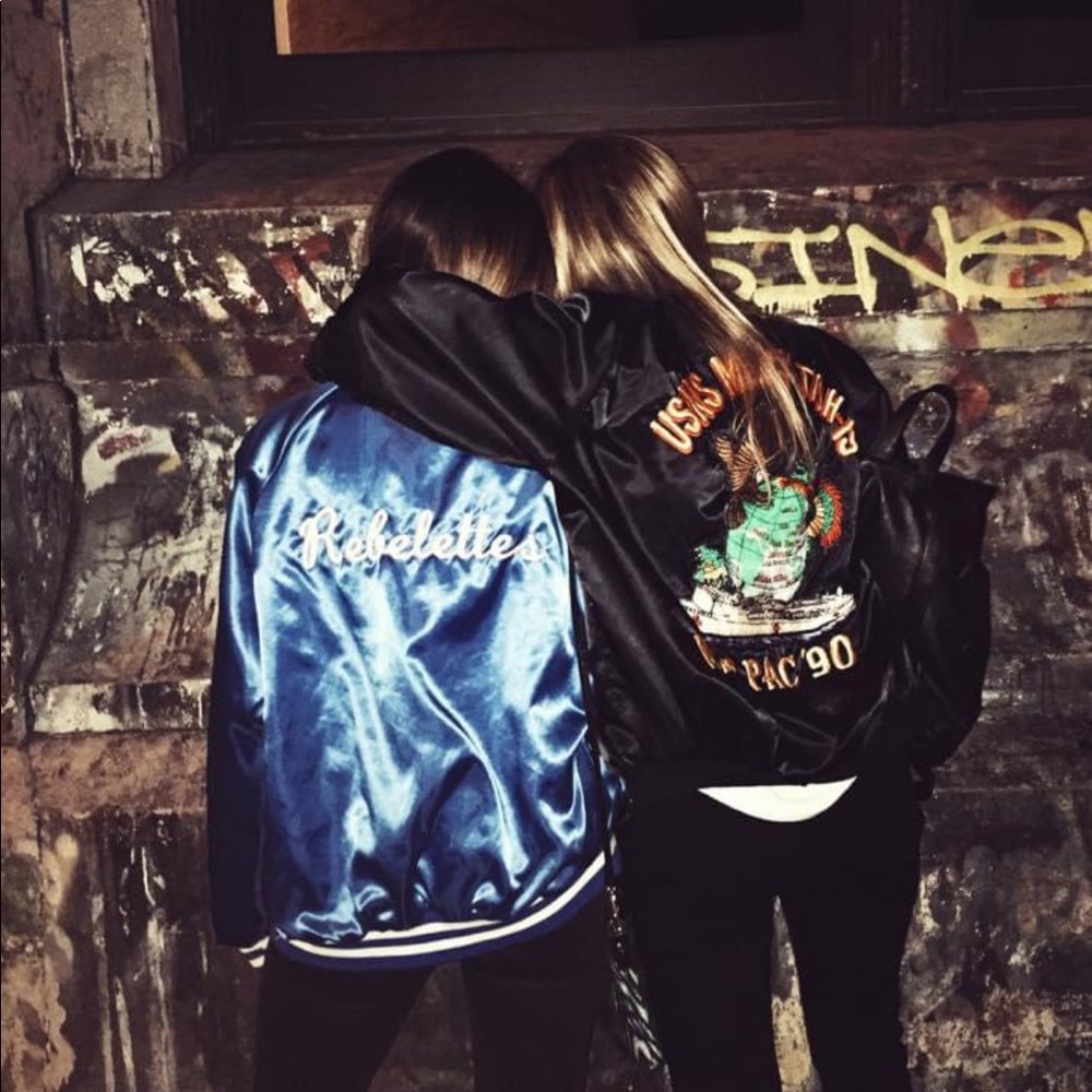 Vintage Blue “Rebelettes” Varsity Jacket - Picture 3 of 4